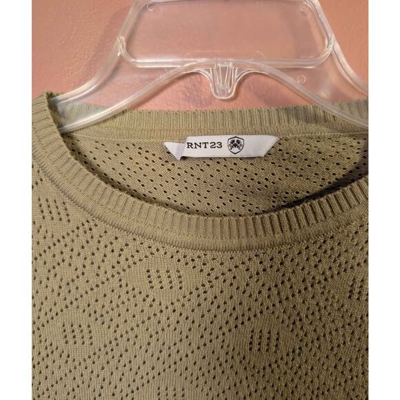 Ron Tomson RNT23 Geometric Crochet Knit Top - Light Green Size S / 46 / 36 - Picture 2 of 7